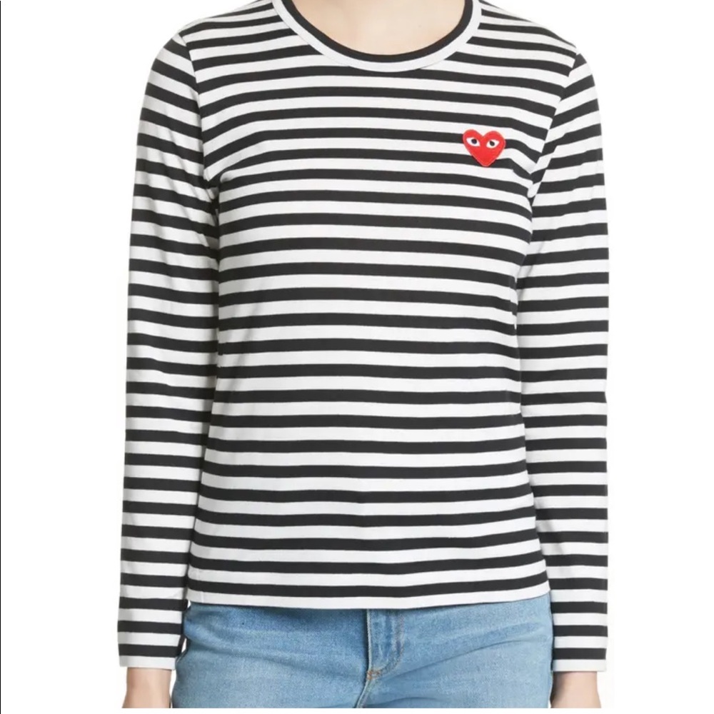 Navy Commes des Garçons Size L Women’s Striped LS